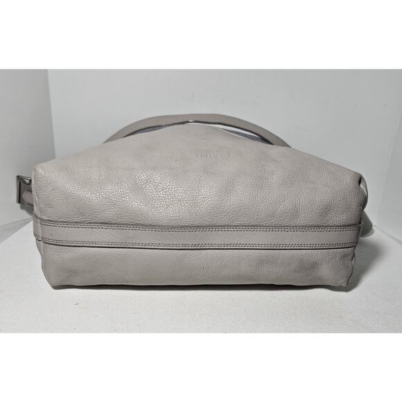 FOSSIL Maya Gray Denim Hobo Shoulder Bag Purse Pebbled Leather Fabric - Picture 8 of 16